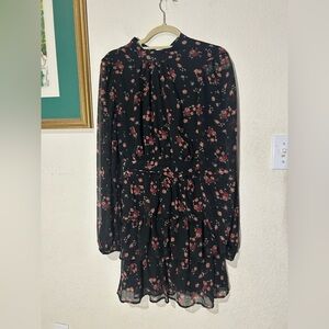 Lulus Zena Tie Back Tiered Mini Dress size M